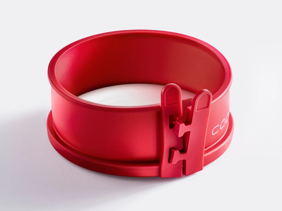 Springform mit Porzellan-Servierplatte 12 cm, rot